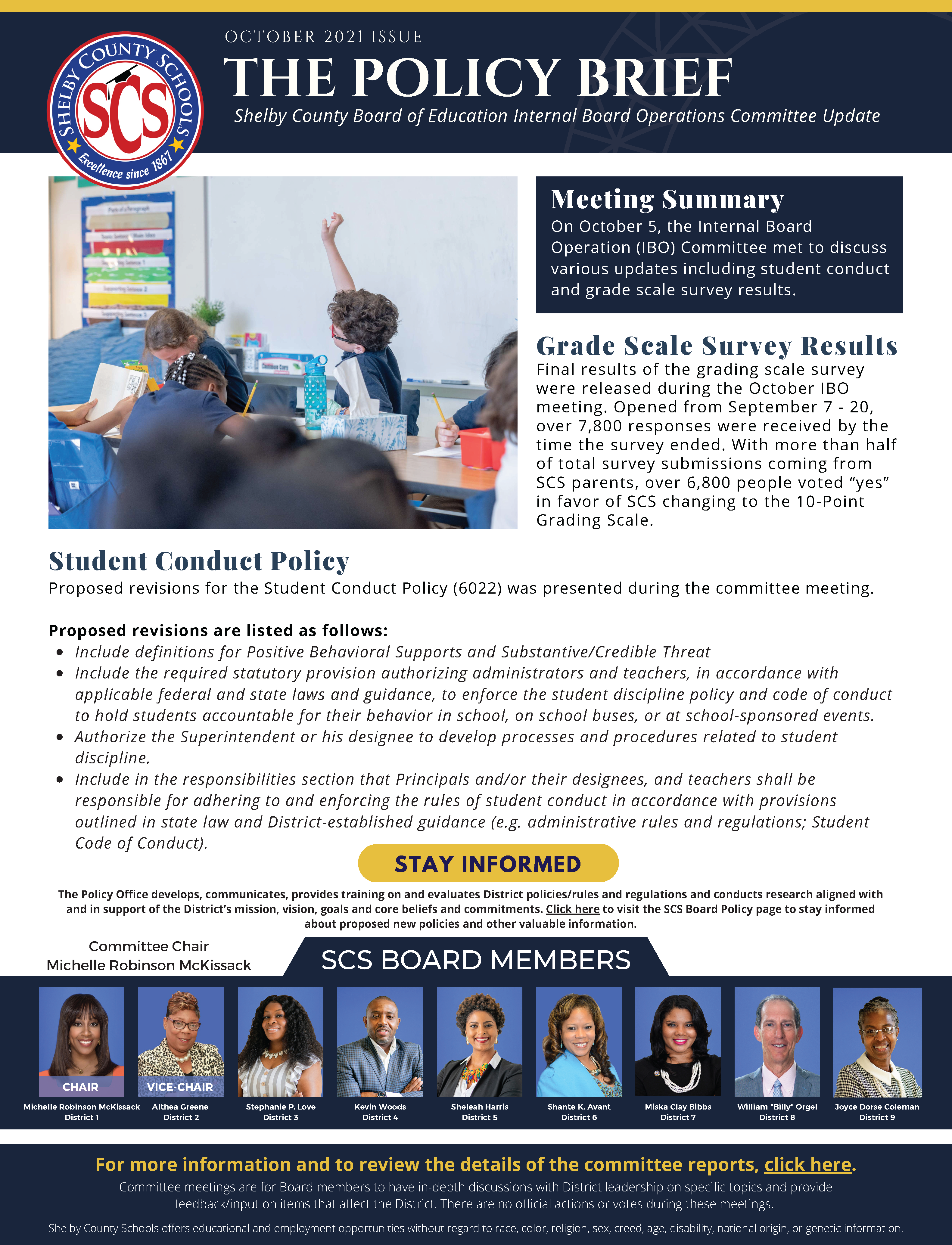 The Policy Brief (Internal Board Operations Committee Newsletter) October 2021